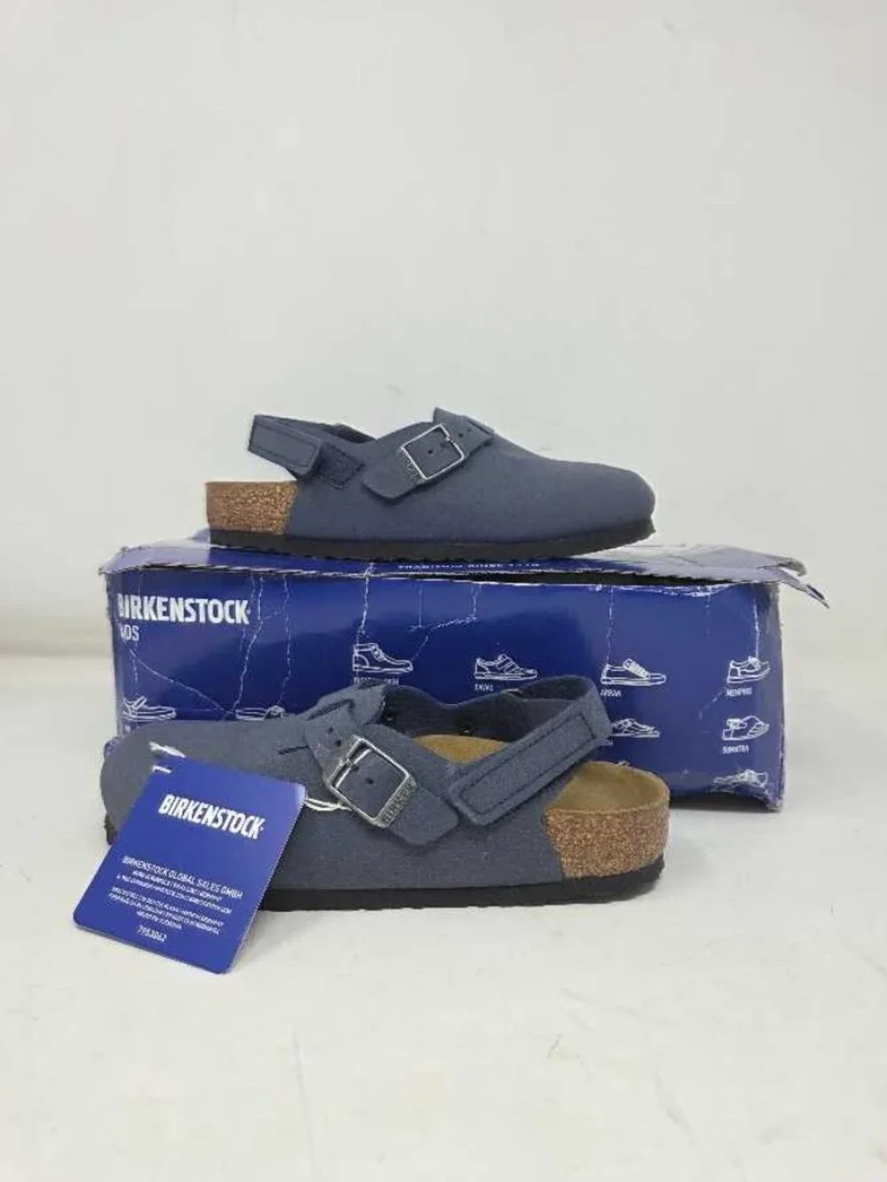 New Kids 31 (US 13) Birkenstock Tokio AS Clogs in Navy narrow fit shoes